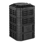 hillvert HT-M-COMP-1120 Garden Compost Bin 1,120 L Irrigation Ventilation Compost Bin Outdoor Compost Bin (Black, Polypropylene)