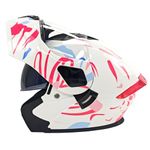 Modular Motorcycle Full Face Helmet,Flip Up Dual Visor Sun Shield DOT Approved Motorbike Helmet for Dirt Bike ATV Street Bike Scooter Moped Cruiser Street Cruiser（White Butterfly,X-Large）