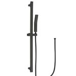 BEIYI Matte Black Handheld Shower with Slide Bar Square Handheld Shower Head with Hose High-Pressure Shower Head with 29" Long Slide Bar Combo Adjustable Height