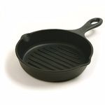 Norpro Pre-Seasoned Cast Iron Mini Grill Pan (6.5 Inch, Black)