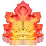 25 Count Thanksgiving Paper Plates Fall Maple Leaf Paper Plates Fall Disposable Plates Autumn Harvest Party Tableware Harvest Orange Dinner Plates for Thanksgiving Dining Party Supplies (9 Inch)