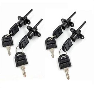 4 Pcs - Zinc Alloy Drawer Lock Desk Wardrobe Furniture Cabinet Locker Showcase with 8 Same Key 16mm (Black)