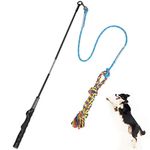 SAINUOD Flirt Pole for Dogs Interactive Dog Toys for Large Medium Small Dogs Chase and Tug of War, Dog Teaser Wand with Lure Chewing Toy for Outdoor Exercise & Training