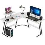 Deskio Engineered Wood L Shaped Desk With Large Surface, Rounded Corner Desk, Office Computer Desk White Workstation For Home Office Gaming (51 D X 20 W X 29 H Cm) | Diy, Matte