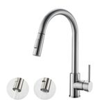 Havin Brushed Nickel Kitchen Faucet with Pull Down Sprayer, High Arc Stainless Steel Material, with cUPC Ceramic Cartridge,Without Deck Plate,Fit for 1 Kitchen Sink or Laundry Sink HV501S