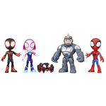 Marvel Spidey and His Amazing Friends Team Spidey & Rhino Pack 4-Inch-Scale (10cm) Action Figure Set, Spider-Man Toys for Kids Ages 3 and Up