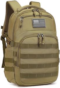 Wotony Military tactical backpack, backpack for men black tactical small assault bag (Khaki, 20 inch)