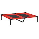 PawHut D1-0238 36" x 30" Elevated Dog Cat Bed Pet Cot Cooling Cozy Camping Sleeper, Red