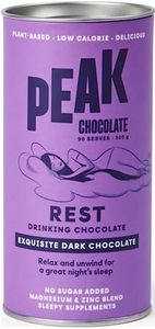 Peak Rest Hot Chocolate, Drinking Dark Chocolate, Sugar Free, 300g, 20 Serves, Keto-Friendly, Diabetic Cocoa powder to Help you Rest and Sleep