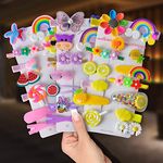 Wazdorf 42 Pieces Girls Hair Pins with Clear Bag, Baby Hair Clips Cute Cute Fruit Cartoon Animal Hair Pin for Kids Hair Clip for Women Girls Hair Accessories