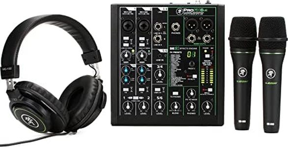 Mackie Performer Bundle with ProFX6v3 effects mixer with USB, two EM-89D dynamic mics and MC-100 headphones