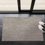 Adiva Rugs Outdoor Indoor Area Rug, Weather Resistant, Easy to Clean, Stain Resistant Floor Mat for Dining Room, Backyard, Deck, Patio (Silver Weiss, 2' x 3')