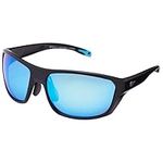 BASSDASH Polarized Sports Sunglasses for Men Women Fishing Driving Hiking UV400 with Lightweight TPX Unbreakable Frame, V03 Frame - Matte Black, Lens - Ice Blue Mirror, Regular