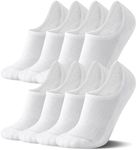 FITRELL No Show Socks Womens - Athletic Cushioned Low Cut Ankle Socks Invisible Non-slip Liner Running Socks, 8 Pairs White, Small