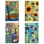 Tree-Free Greetings 16 Pack Blank All Occasion Assorted Notecards with Envelopes, Eco Friendly, Made in USA, 100% Recycled Paper, 4"x6", Naturally Golden (FP54264)