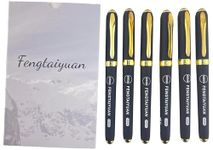 Fengtaiyuan 10P18Prox6, Black Gel Pens, Black Ink, Bold Point 1.0mm, Writting Pens, Smooth, 6 Pack (10P18Prox6)