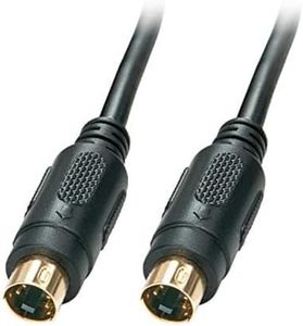 LINDY S-Video (Mini DIN 4) Cable, 2m, Gold-Plated, Black, 1 Year Manufacturer's Warranty