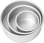 CLASSIC Aluminium Round Cake Pan/Mould Bakeware Tool - 4", 5", 6" Inch Diameter x 2.25" Inch Height (Set of 3 Pieces)