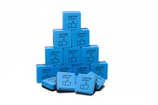 Charles Leonard Whiteboard Erasers, Felt and Foam, Learning is Fun Style, 2 x 2", Blue/Black, Pack of 15 (74549)