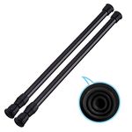 Tension Rods Shower 15.7 to 28 in Small Adjustable Curtain Window Rods in Extendable Telescopic Width Spring Cupboard Bars for Kitchen Utensils,Fit in The Spaces to Stay Up,2 Pack