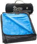 SUITEDNOMAD Large Waterproof Outdoor Stadium Blanket, Windproof and Warm Double Sided Fleece Throw, Great for Cold Weather Camping,Picnic,Sports,Festivals,Dogs