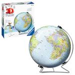 Ravensburger World Globe on a V-Stand 3D Jigsaw Puzzle for Adults and Kids Age 10 Years Up - 550 Pieces - No Glue Required