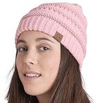 Tough Headwear Beanie for Women - Warm Chunky Cable Beanie Hats for Women, Winter Hats for Cold Weather, Knit Caps for Women & Stocking Caps Pink