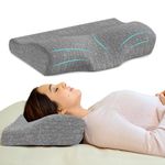 CareFoam Memory Foam Cervical Neck Pillow | 2 Years Warranty | Pain Relief Sleep, Improves Posture, Spinal Alignment, Neck Pain Relief | 19 x 12 x 4 Inch | Black Melange | Pack of 1