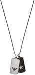 Emporio Armani Necklace for Men , Length: 525mm; Size pendants: 40x21x2mm Silver Stainless Steel Necklace, EGS2675040