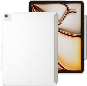 MAGEASY CoverBuddy for M3/M2 iPad Air 13” (2024-2025) - iPad Air Case Compatible with Magic Keyboard, Enhanced Thickness & Heat Dissipation, with Pencil Holder - White (5.0 Leather)