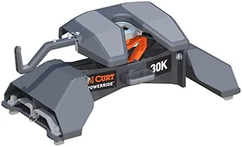 CURT 16594 PowerRide 30K 5th Wheel Hitch, 30,000 lbs, Select Ford F-250, F-350, F-450 Super Duty, 8-Foot Bed Puck System, Gray