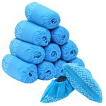 squish Shoe Covers Disposable Non Slip, 100 Pack (50 Pairs) Non Woven Fabric Boot Covers for Indoors Breathable Slip Resistant Durable Boot&Shoes Cover, Blue, 14 Wide Women/14 Wide Men