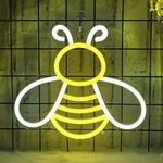 CoolGift Mart Bee Neon Sign - Dimmable Honey Neon Light Wall Decor, Perfect Birthday Party Decorations for Home, Patio, Garden, Bars, Hotels, Stores - Gift for Friends, Family, and Kids