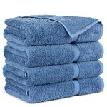 4-Piece Bath Towels, Turkish Cotton Bathroom Towels, Wedgewood