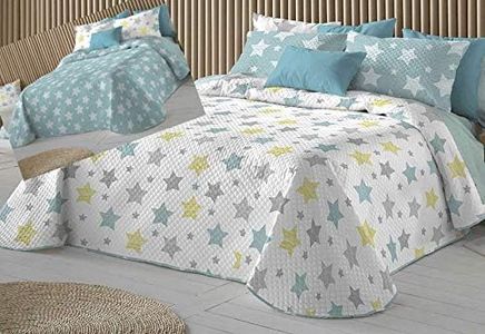 Colcha BOUTI FUNDECO EDI Star Verde Reversible (Cama 150/160 (250x270 cm.))