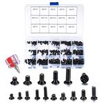 M2 M2.5 M3 Micro Assorted Screws, Self-Tapping Screw Set, Flat Round Pan Head Screws, Laptop Computer Repair Screws Kit, Countersunk Electronic Screws Kits Accessories-450 Pcs, with Screwdriver