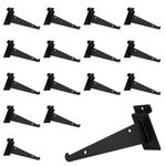 PYBTOOL 6 Inch Slatwall Shelf Bracket, Slatwall Accessories, Heavy Duty Slat Wall Shelf Bracket with Lip for Garage and Retail Display(16PC )