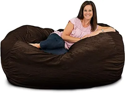 ULTIMATE SACK Lounger Bean Bag Chair, Oversize Bean Bag Chair for Adults, Comfy Chair Bean Bag Couch Lounge Sofa Loveseat Furniture | Brown Fur