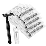 Disposable Razors in Bulk Pack of 60,Black Bulk Razors Disposable Individually Wrapped Twin Blade Disposable Shaving Razors with Shaving Cream and Clear Cap Set for Homeless,Hotel,Charity,Travel