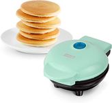 DASH Mini Maker Electric Round Griddle for Individual Pancakes, Cookies, Eggs & other on the go Breakfast, Lunch & Snacks with Indicator Light + Included Recipe Book - Aqua,4 Inch