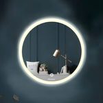 Neveo Mirrors 18" Round 3in1 led Light Mirror with Touch Sensor on/Off and Brightness Controls for Bathroom washbasin Vanity Hallway Bedroom Kitchen (R-1)