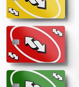 3 x Reverse Credit Card Skin in Red/Green/Yellow - Credit Card Sticker to use as Credit Card Skin - Debit Card Sticker for use as Debit Card Skin - Card Stickers for Debit Cards - Debit Card Cover