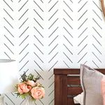 STENCILIT® Herringbone Simple Wall Stencil - XL Stencil 22x40 In, Geometric Wall Stencils for Painting Large Pattern, Modern Large Wall Stencils