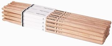 AQJUNONG Drum Sticks，5A Drumsticks, 12 Pairs Classic Oak Wood Tip Drum Sticks for Kids and Adults, Professional Musical Instrument Percussion Accessories