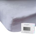 CILQUE 100% Mulberry Silk Crib Sheet, 22 Momme (Grey - 28" x 52")