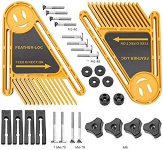 SWMIUSK True-Flex Featherboard Saftly Table Saw Push Block,Pack of 2 Table Fence for Woodworking T-slots Miter Slots on Tablesaws,Router Tables and Band saws(Yellow)