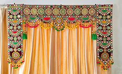 REPTUM DECOR Traditional Multi Zula Pearl Plastic Beads Handmade Door Hanging/Bandarwal/Toran for Door, Traditional Bandarwal for Door, (51 inch Length), Multicolour, Medium-3 Pieces in ONE Set