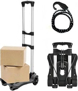 LELYFIT Folding Hand Truck, 88lb/40kg Heavy Duty Luggage Cart with 2 Wheels, Compact Trolley Portable Luggage Cart for Home Office Shopping Travel Use, Light Weight and Easy to Carry