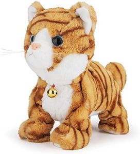 Smalody Interactive Electronic Plush Toy - Animated Sound Control Electronic Pet Robot Cat Kitten Toys Gifts for Boys & Girls Kids Birthday Christmas(LED Eyes) (Yellow)