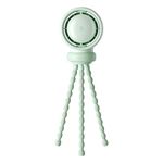 JISU-Life Stroller Fan Life2,Portable 4000 mAh Rechargeable Battery Operated 5 Speed 360°Rotate Flexible Tripod, 3 Level Ring Light & Cooling Fan for Kids (Mint Green)